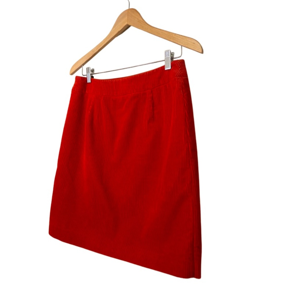 Boden | Pumpkin Orange Corduroy Wrap Style Skirt - Picture 13 of 15